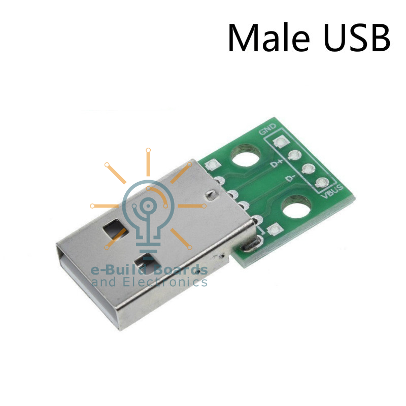 USB Type A (Male) Connector Breakout Board