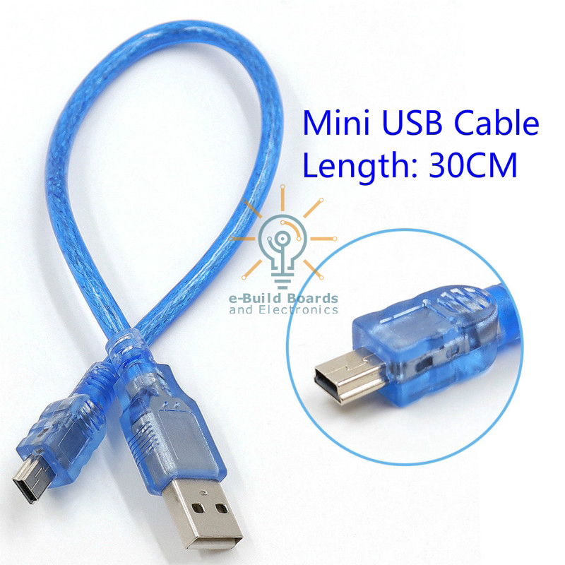 USB Mini Cable for Programming Arduino, Rpi Boards, 30cm