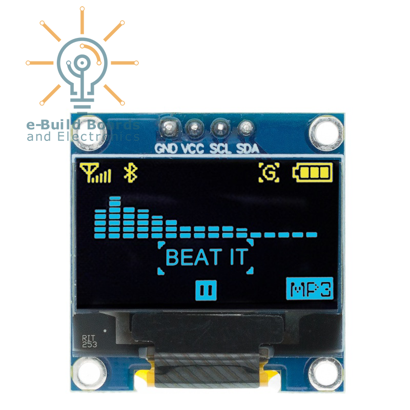 OLED Display Module, 0.96in 128x64 4pin I2C Yellow Blue