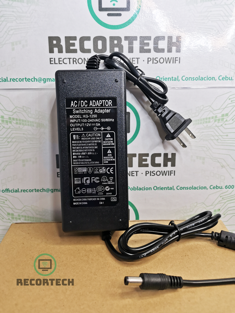 Power Adapter 12V 5A, AC/DC Adaptor